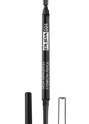 Карандаш для бровей pupa high definition eyebrow pencil 004 (экстра темно-коричневый), 0.9 г