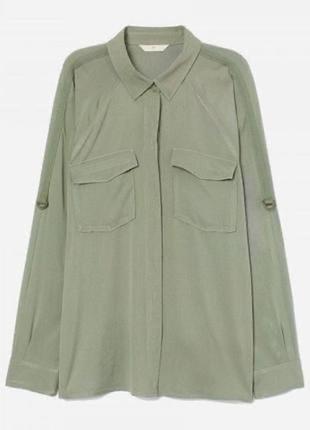 Рубашка из вискозной ткани с деталями из плотной саржевой тесьмы h&m