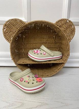 Crocs crocband kids stucco/ melone дитячі крокси сабо