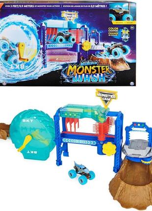 Игровой набор monster jam megalodon monster wash мойка и машинка меняющая цвет