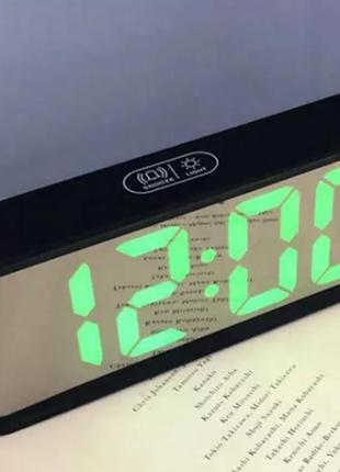 Часы настольные dt-6508 зеркальные с будильником и термометром