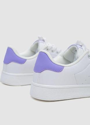 Кеді жіночі на шнурках, колір біло-фіолетовий, 248rh187-44 фото