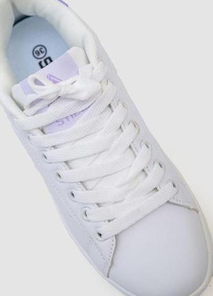 Кеді жіночі на шнурках, колір біло-фіолетовий, 248rh187-42 фото