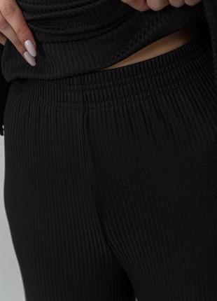 Костюм жіночий в рубчик, колір чорний, 241r1645 фото