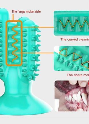 Іграшка для собак bronzedog petfun dental кактус на присосці бірюзова