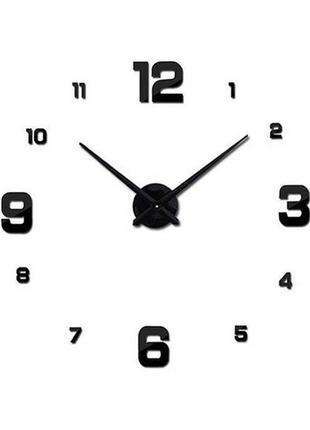 Годинник настінний 3d diy clock new (з цифрами) black