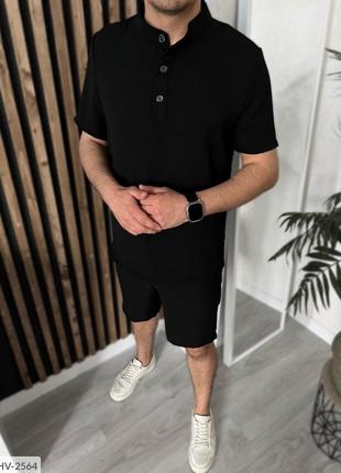 Чоловічий костюм літній чорний,сірий