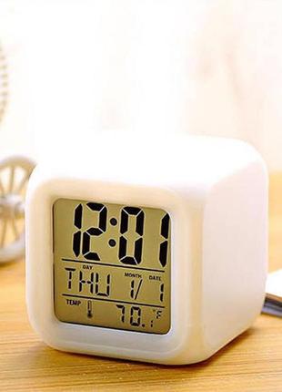 Часы хамелеон cx 508 с термометром, будильником и подсветкой