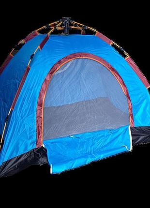 Палатка автоматическая 4-х местная черная с синим