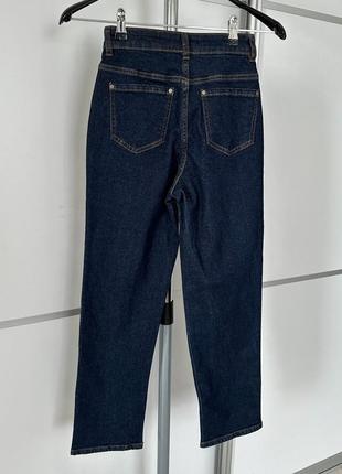 Прямі джинсові штани з високою талією та кишенями темний денім tezenis жіночі штани темно-синів наяв7 фото