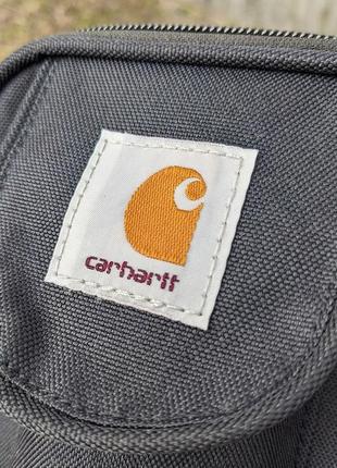 Сумка через плече carhartt wip, стильний месенджер, спортивна барсетка кархарт, колір чорний5 фото