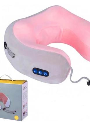 Массажер электрический для шеи u-shaped massage pillow shake wm-003 розовый