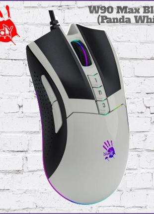 Мишка ігрова a4tech w90 max bloody (panda white) activated rgb 10000 cpi 50m натискань