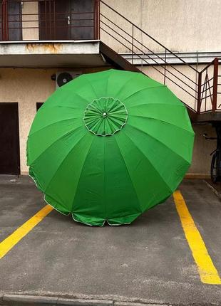 Зонт торговый 3,5м 16 спиц с ветровым клапаном усиленный pro, зеленый green