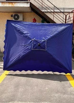 Зонт квадратный 2х3 4 спицы с ветровым клапаном усиленный pro, синий blue