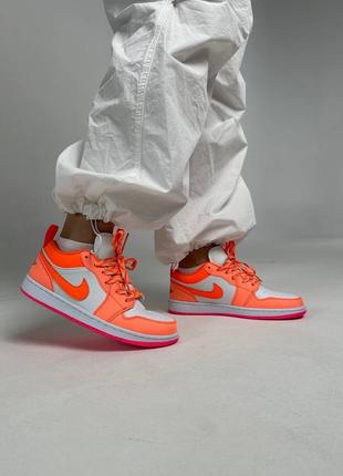 Nike  jordan 1 low utility crimson pluse total orange white6 фото