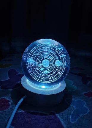 Светильник "криштальный шар" солнечная система