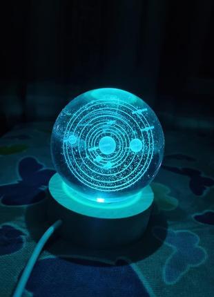 Светильник "криштальный шар" солнечная система