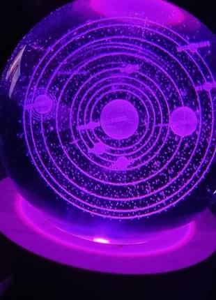 Светильник "криштальный шар" солнечная система