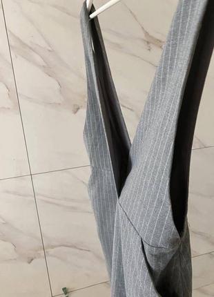 Серое в полоску платье-сарафан h&amp;m