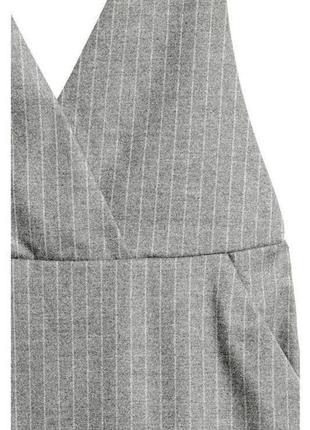 Серое в полоску платье-сарафан h&amp;m