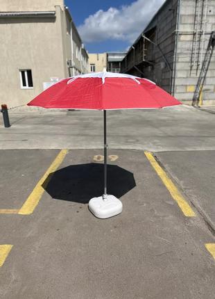 Зонтик 2м 10 спиц с ветровым клапаном и металлическими втулками, красный red