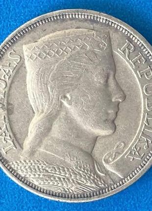 Монета латвии 5 лат 1929 г