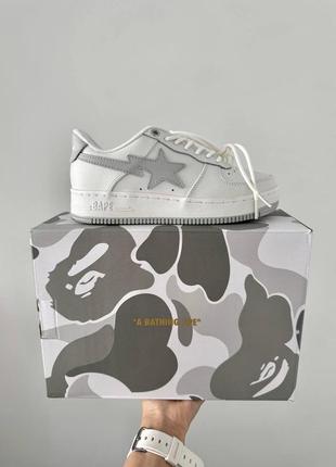 A bathing ape 🦧  bape sta x jjjjoud white / grey premium6 фото