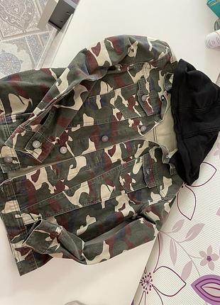 Джинсовка куртка милитари xxs xs s zara h&m
