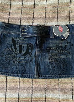 Юбка джинсова на низькій посадці von dutch originals1 фото