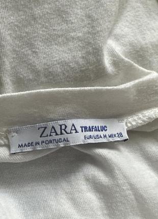 Біла футболка zara з принтом4 фото