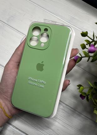 Чохол на iphone 13 pro про квадратні борти чохол на айфон silicone case full camera на apple