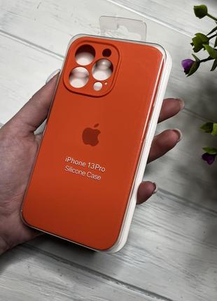 Чохол на iphone 13 pro про квадратні борти чохол на айфон silicone case full camera на apple