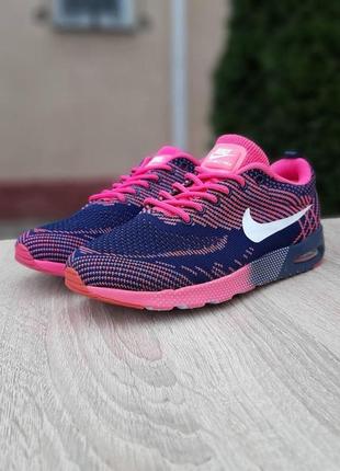 Жіночі кросівки | nike air max thea | сині з рожевим й білим | текстиль, :37