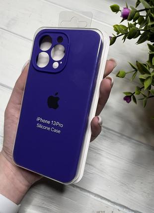 Чохол на iphone 13 pro про квадратні борти чохол на айфон silicone case full camera на apple1 фото