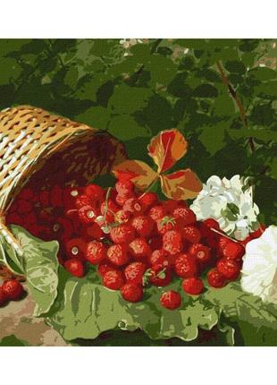 Картина по номерам "корзина с клубникой" ©william hammer идейка kho5662 40х50 см от polinatoys