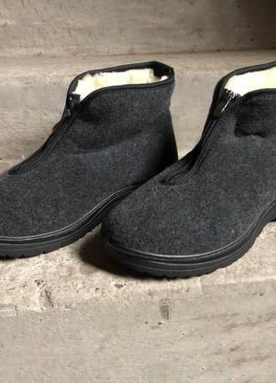 Ботинки мужские утепленные на застежке 44 размер, удобная рабочая обувь для мужчин. цвет: серый6 фото