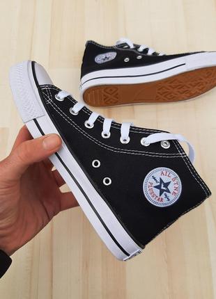 Текстильні кеди кросівки чорного кольору з написом у стилі converse