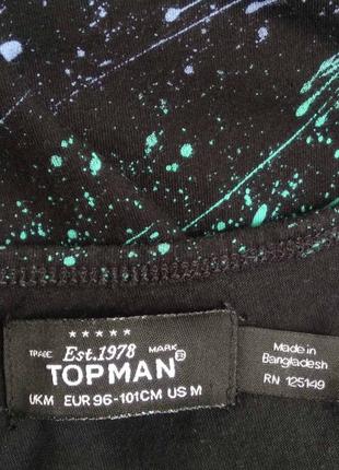 Стильна бавовняна чорна майка topman з принтом/чоловіча майка футболка casual унісекс7 фото