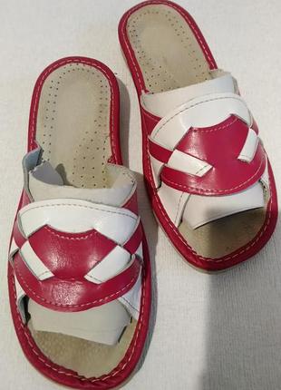 Жіночі шкіряні капці капці капці тапки 38 шльопанці шльопанці шкіра