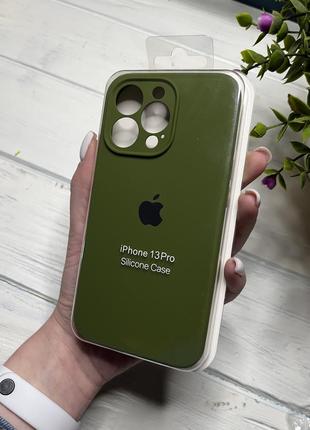 Чохол на iphone 13 pro про квадратні борти чохол на айфон silicone case full camera на apple