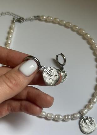 Набор из натурального жемчуга