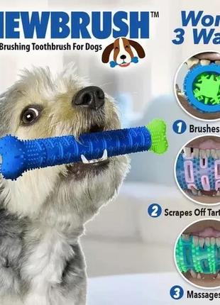 Самоочищающаяся зубная щетка для собак сhewbrush, массажная щетка для десен собаки2 фото