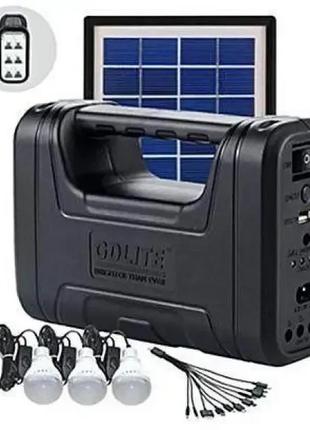 Система автономного освітлення із сонячною панеллю gdplus gd 8017 (функція павербанка)1 фото