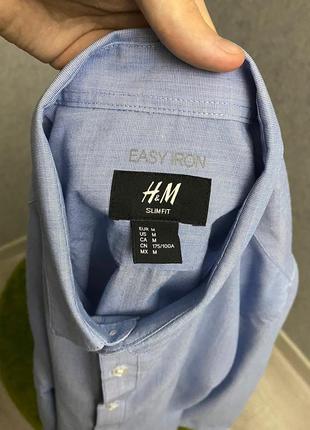 Голубая рубашка от бренда h&m5 фото