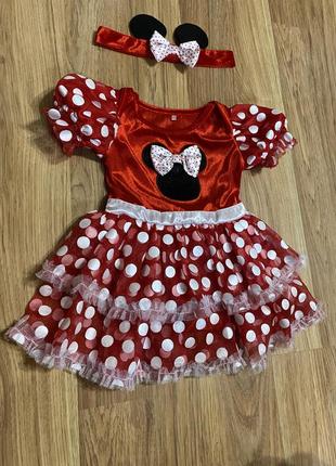 Плаття, сукня minnie mouse 12-18м дві іграшки міккі і мінні2 фото