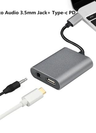 Перехідник usb-c to jack3.5mm і usb-c (type-c(тато) на type-c jack 3.5мм(мама))