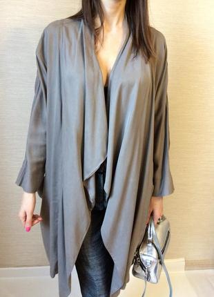 Женский серый льняной пиджак zara