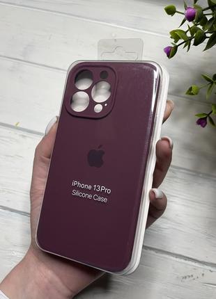 Чохол на iphone 13 pro про квадратні борти чохол на айфон silicone case full camera на apple