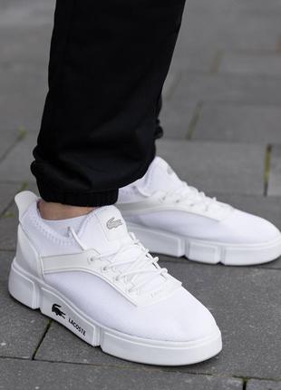 Чоловічі літні білі кросівки lacoste